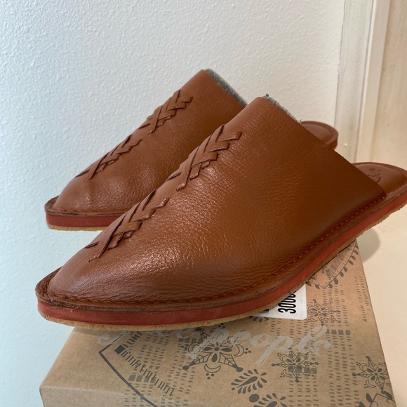 Free People Nova Flat Leather Brown Slip-On Backless Soft Mules New size 10, 41 - Picture 8 of 12